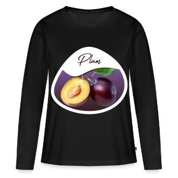Prune - T-shirt manches longues Premium bio Femme - noir - Devant - Julia (174cm)