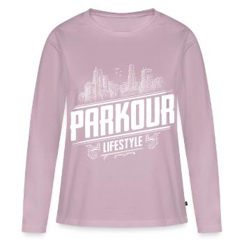 Parkour Lifestyle - Parkour Passion - Freerunning - Frauen Premium Bio Langarmshirt - Altrosa - Vorne - Julia (174cm)