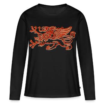Rostock - Greif - Frauen Premium Bio Langarmshirt - Schwarz - Vorne - Julia (174cm)