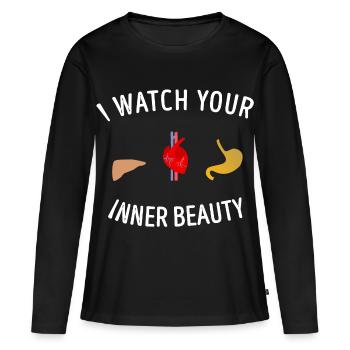Aerzte Interne Beauté Médecine Cadeau interniste - T-shirt manches longues Premium bio Femme - noir - Devant - Julia (174cm)