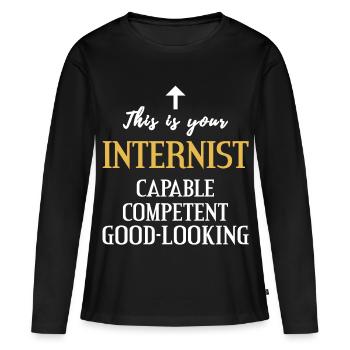 Médecin interniste compétent beau cadeau - T-shirt manches longues Premium bio Femme - noir - Devant - Julia (174cm)