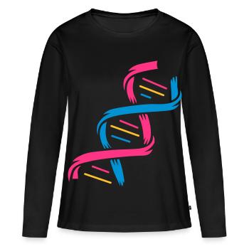 La structure d'une molécule d'ADN - T-shirt manches longues Premium bio Femme - noir - Devant - Julia (174cm)