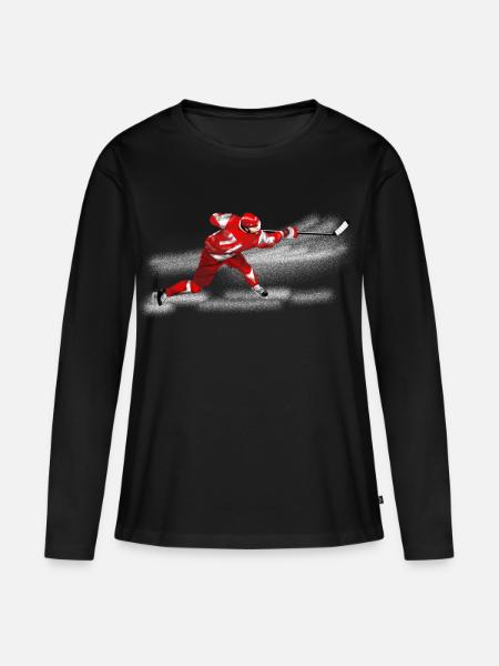 Eishockey - Frauen Premium Bio Langarmshirt - Schwarz
