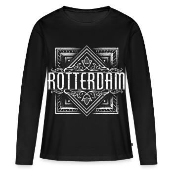 Conception de Rotterdam - T-shirt manches longues Premium bio Femme - noir - Devant - Julia (174cm)