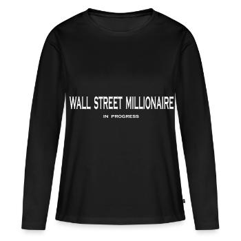 millionnaire - T-shirt manches longues Premium bio Femme - noir - Devant - Julia (174cm)