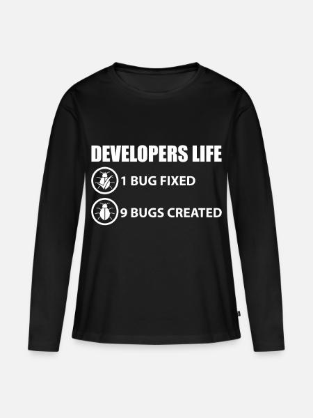 Programmierer Witz - Frauen Premium Bio Langarmshirt - Schwarz