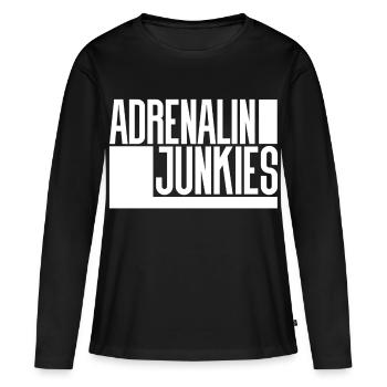 Junkies Adrénaline - T-shirt manches longues Premium bio Femme - noir - Devant - Julia (174cm)