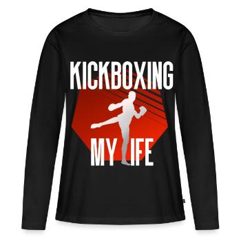 Kickboxing kickboxing - T-shirt manches longues Premium bio Femme - noir - Devant - Julia (174cm)
