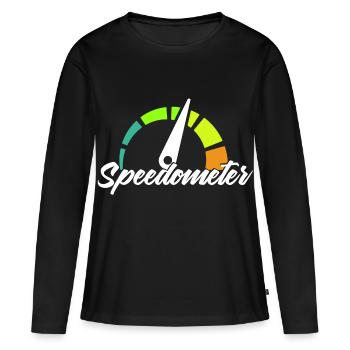 Compteur - T-shirt manches longues Premium bio Femme - noir - Devant - Julia (174cm)