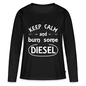 Diesel et moteurs - T-shirt manches longues Premium bio Femme - noir - Devant - Julia (174cm)