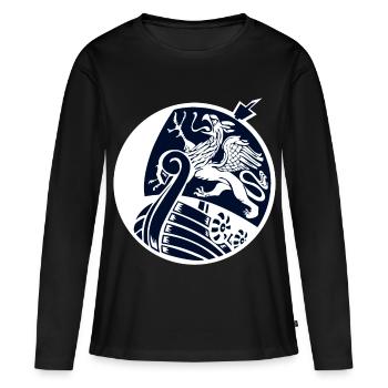 Rostock - Rouage - Bateau Viking - T-shirt manches longues Premium bio Femme - noir - Devant - Julia (174cm)