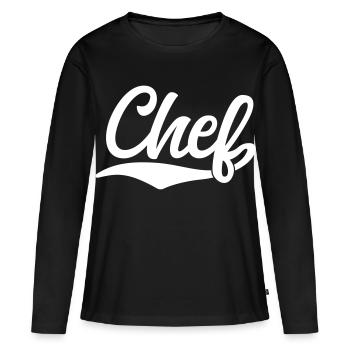 Chef - Frauen Premium Bio Langarmshirt - Schwarz - Vorne - Julia (174cm)