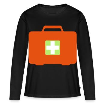 Erste Hilfe Koffer - Frauen Premium Bio Langarmshirt - Schwarz - Vorne - Julia (174cm)