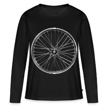 rad speichen vélo coursier cycle rond lol - T-shirt manches longues Premium bio Femme - noir - Devant - Julia (174cm)