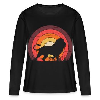 Un lion - T-shirt manches longues Premium bio Femme - noir - Devant - Julia (174cm)