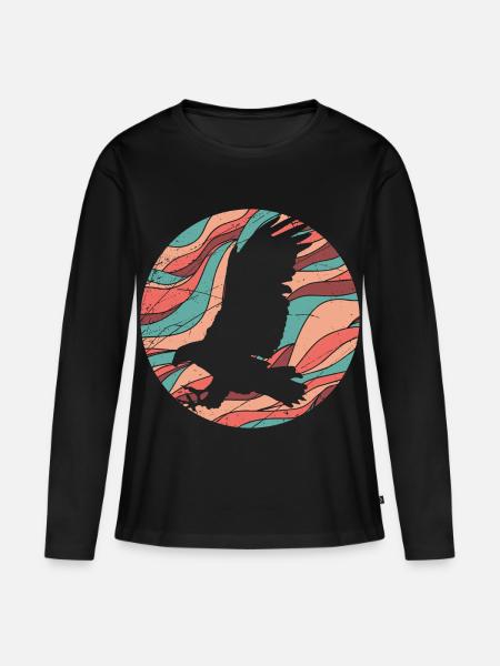 Greifvogel - Frauen Premium Bio Langarmshirt - Schwarz