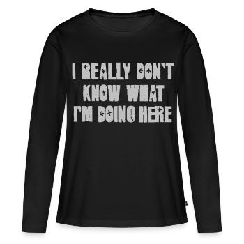 RS IRDKWIDH - T-shirt manches longues Premium bio Femme - noir - Devant - Julia (174cm)