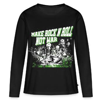 Faites du Rock'n'Roll Not War 2TONE - T-shirt manches longues Premium bio Femme - noir - Devant - Julia (174cm)