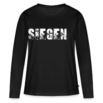 Siegen - Frauen Premium Bio Langarmshirt - Schwarz - Vorne - Julia (174cm)