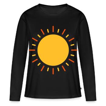 Soleil - T-shirt manches longues Premium bio Femme - noir - Devant - Julia (174cm)
