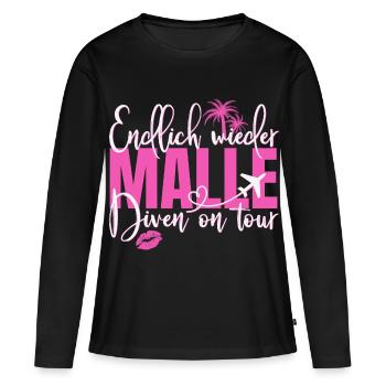 Mallorca Spruch Endlich Wieder Malle Diven On Tour - Frauen Premium Bio Langarmshirt - Schwarz - Vorne - Julia (174cm)