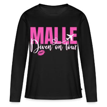 Mallorca Sprüche Malle Diven On Tour Urlaub Party - Frauen Premium Bio Langarmshirt - Schwarz - Vorne - Julia (174cm)