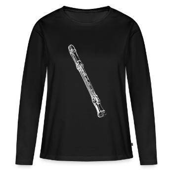 Recorder - Women's Premium Organic Long Sleeve Shirt - black - Front - Julia (174cm)