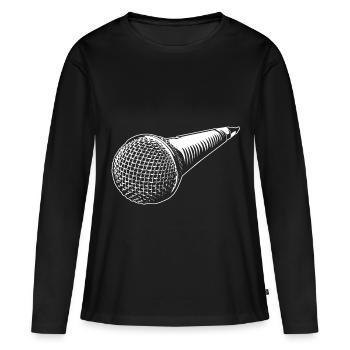 microphone - Women's Premium Organic Long Sleeve Shirt - black - Front - Julia (174cm)