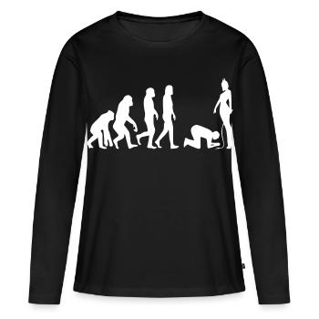 Evolution man - Women's Premium Organic Long Sleeve Shirt - black - Front - Julia (174cm)