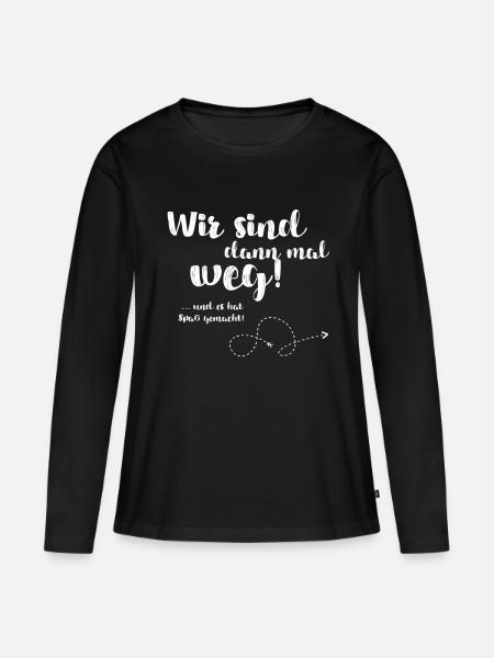 Wir sind dann mal weg - Frauen Premium Bio Langarmshirt - Schwarz