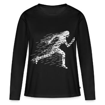 Sprinter - T-shirt manches longues Premium bio Femme - noir - Devant - Julia (174cm)