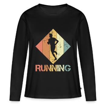 Jogging - T-shirt manches longues Premium bio Femme - noir - Devant - Julia (174cm)