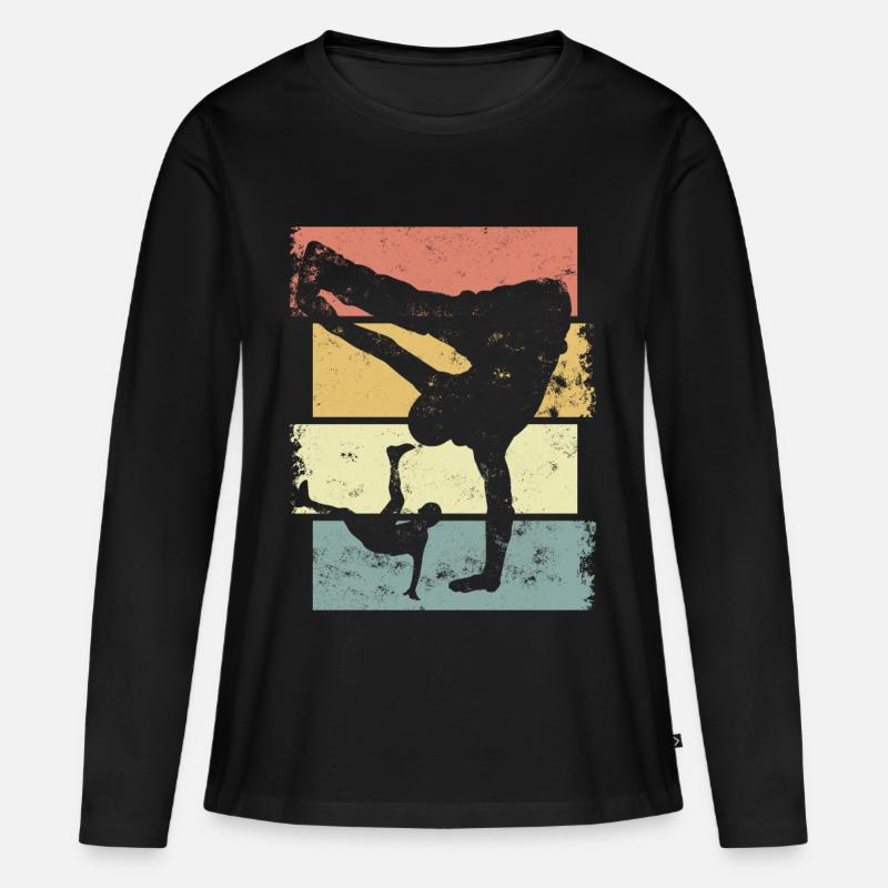 Breakdance - Frauen Premium Bio Langarmshirt - Schwarz