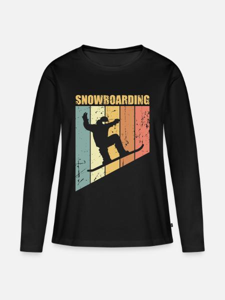 Snowboard Snowboard Snowboard - T-shirt manches longues Premium bio Femme - noir