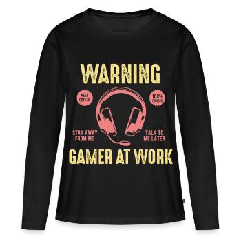 Jeux informatiques - T-shirt manches longues Premium bio Femme - noir - Devant - Julia (174cm)