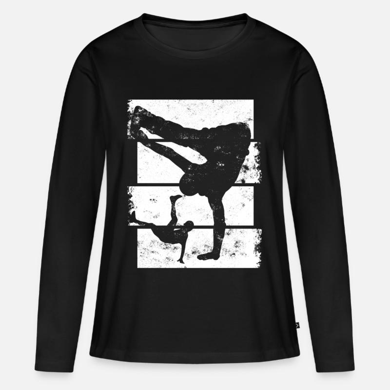 Breakdancer - Frauen Premium Bio Langarmshirt - Schwarz