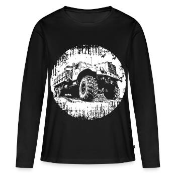 Kraz Camion GDR OSTALGIE - T-shirt manches longues Premium bio Femme - noir - Devant - Julia (174cm)