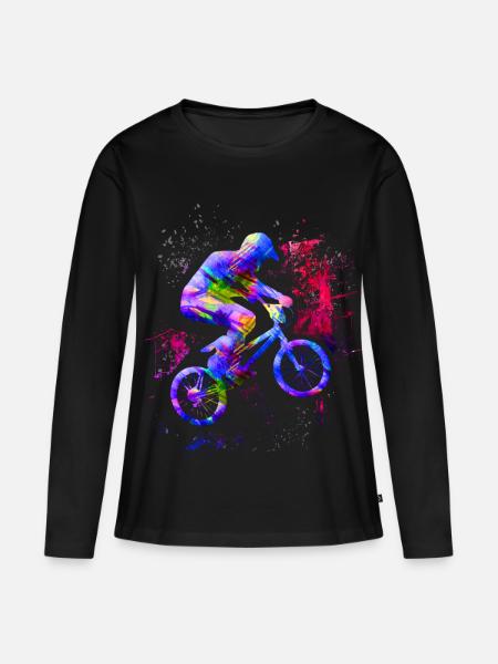 Buntes BMX / Farbiges BMX / BMX Fahrrad - Premium økologisk langærmet T-shirt til kvinder - sort