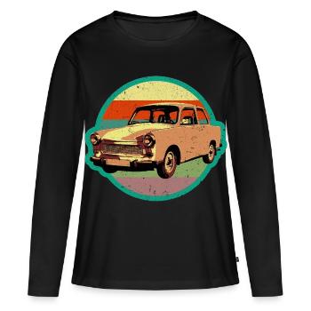 Design rétro Trabbi DDR cool en look usé - T-shirt manches longues Premium bio Femme - noir - Devant - Julia (174cm)