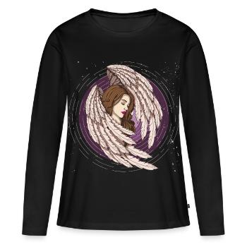 Kunst der schlafenden Engel mit geflügelten Frauen - Frauen Premium Bio Langarmshirt - Schwarz - Vorne - Julia (174cm)