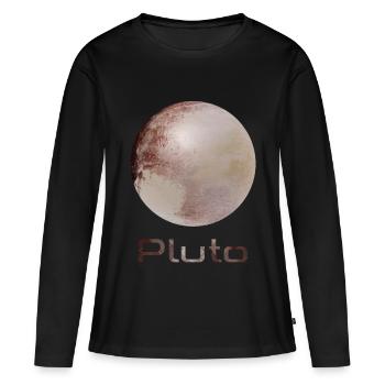 Pluto - Frauen Premium Bio Langarmshirt - Schwarz - Vorne - Julia (174cm)