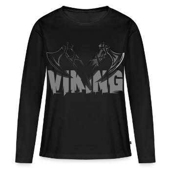 Viking Axe AX Symbole Vikings Vikings Vikings - T-shirt manches longues Premium bio Femme - noir - Devant - Julia (174cm)