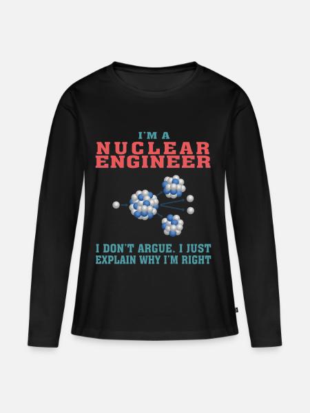 Bestes Nuklearingenieur-T-Shirt, lustiges Zitat - Frauen Premium Bio Langarmshirt - Schwarz