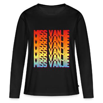 Fräulein Vanjie! Meme Regenbogenfarbe Text - Frauen Premium Bio Langarmshirt - Schwarz - Vorne - Julia (174cm)