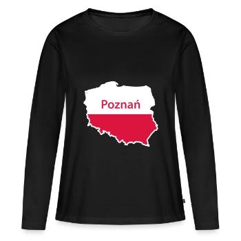 Posen Polen Hauptstadtplan Posen Polska - Frauen Premium Bio Langarmshirt - Schwarz - Vorne - Julia (174cm)