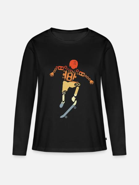 Skateboarder - Women's Premium Organic Long Sleeve Shirt - black