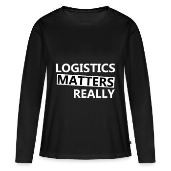 Logistique et transport - T-shirt manches longues Premium bio Femme - noir - Devant - Julia (174cm)