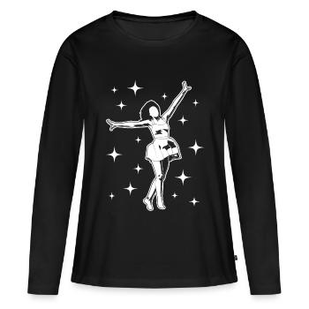 Danseuse - T-shirt manches longues Premium bio Femme - noir - Devant - Julia (174cm)