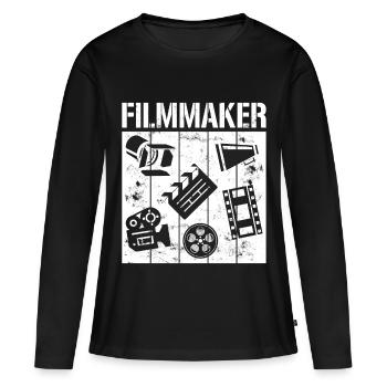 cinéastes - T-shirt manches longues Premium bio Femme - noir - Devant - Julia (174cm)
