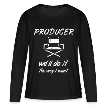 Producteur de vidéos - T-shirt manches longues Premium bio Femme - noir - Devant - Julia (174cm)